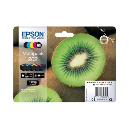 Epson K202 Pack x 5 original T02E7 - Noir Cyan Magenta Jaune Photo