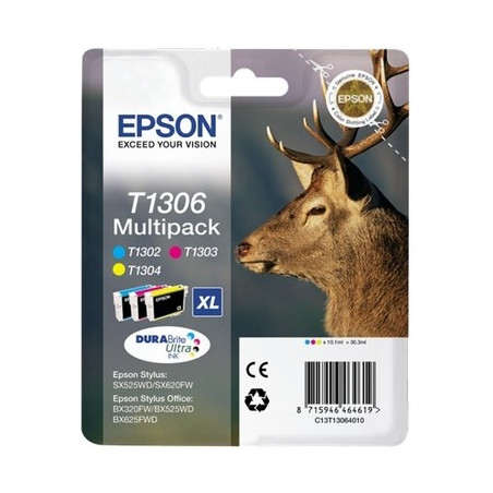 Epson KT1306CL Pack x 3 original C13T13064012 - Cyan Magenta Jaune