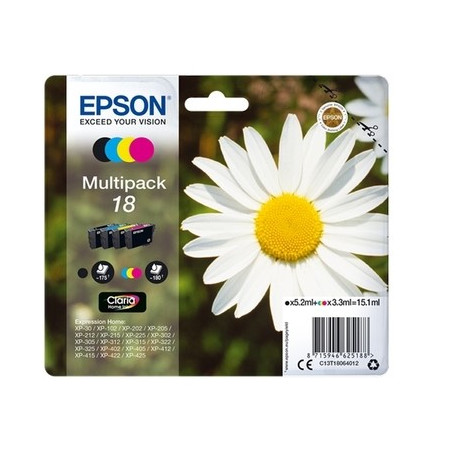 Epson KT1806 Pack x 4 original C13T18064010 - Noir Cyan Magenta Jaune