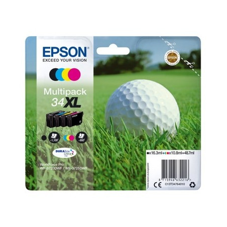 Epson KT3476 Pack x 4 original C13T34764010 - Noir Cyan Magenta Jaune